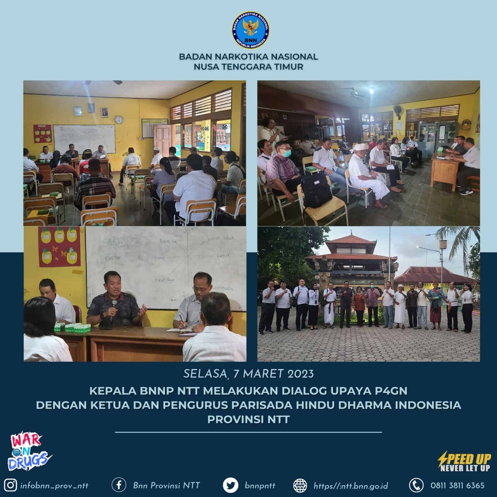 Kepala BNNP NTT melakukan dialog upaya P4GN dengan Ketua dan Pengurus Parisada Hindu Dharma Indonesia (PHDI) NTT Kepala BNNP NTT melakukan dialog upaya P4GN dengan Ketua dan Pengurus Parisada Hindu Dharma Indonesia (PHDI) NTT