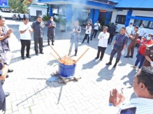 BNNP NTT Laksanakan Pemusnahan Barang Bukti Tindak Pidana Narkotika dalam rangka Hari anti Narkotika Internasonal (HANI)2023